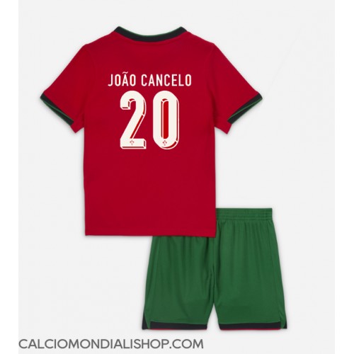 Maglie da calcio Portogallo Joao Cancelo #20 Prima Maglia Bambino Europei 2024 Manica Corta (+ Pantaloni corti)